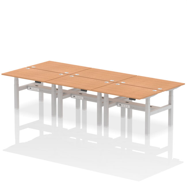 Air Back-to-Back Height Adjustable Bench Desk - 6 Person - Image 14