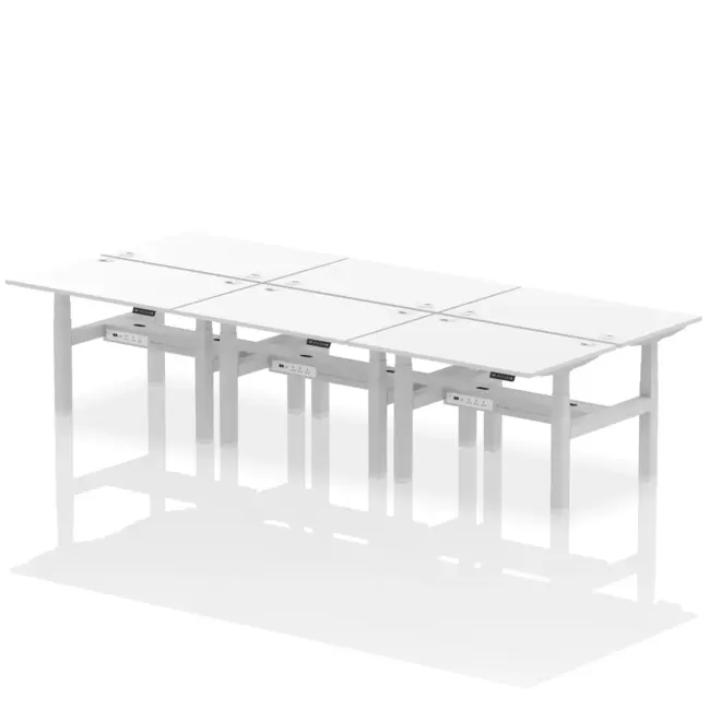 Air Back-to-Back Height Adjustable Bench Desk - 6 Person - Image 20