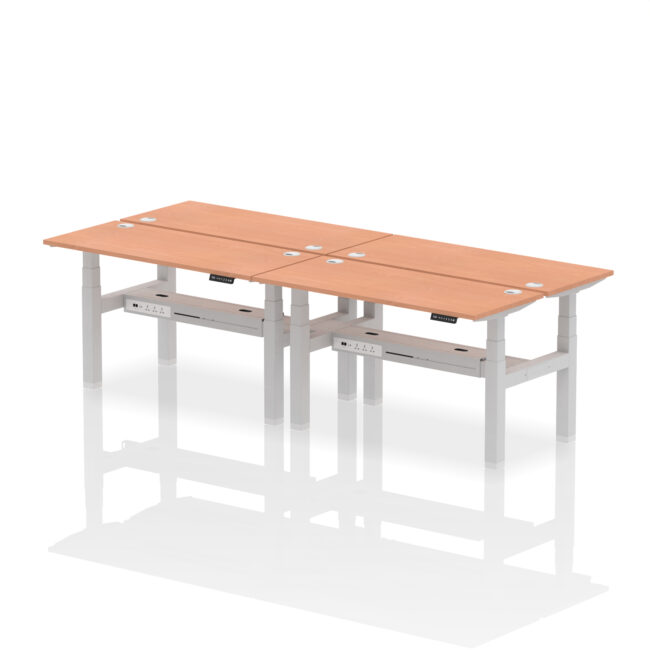 Air Back-to-Back Slimline Height Adjustable Bench Desk - 4 Person - Image 23