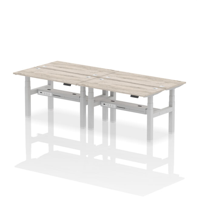 Air Back-to-Back Slimline Height Adjustable Bench Desk - 4 Person - Image 29