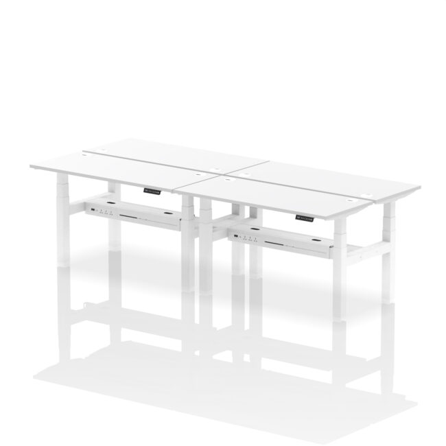 Air Back-to-Back Slimline Height Adjustable Bench Desk - 4 Person - Image 42