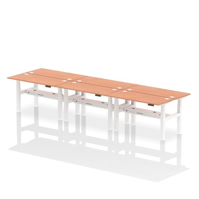 Air Back-to-Back Slimline Height Adjustable Bench Desk - 6 Person - Image 24