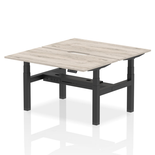 Air Back-to-Back Scalloped Edge Height Adjustable Bench Desk - 2 Person - Image 22