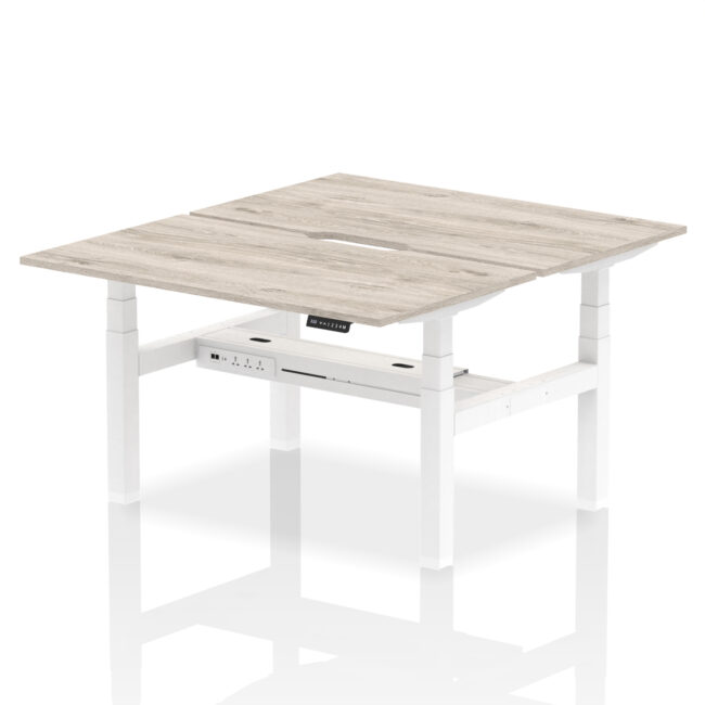 Air Back-to-Back Scalloped Edge Height Adjustable Bench Desk - 2 Person - Image 24