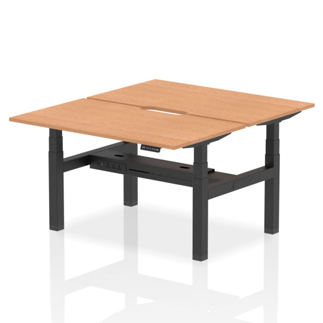Air Back-to-Back Scalloped Edge Height Adjustable Bench Desk - 2 Person - Image 28