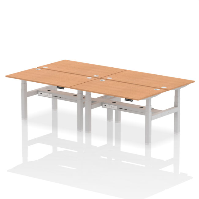 Air Back-to-Back Height Adjustable Bench Desk - 4 Person - Image 35