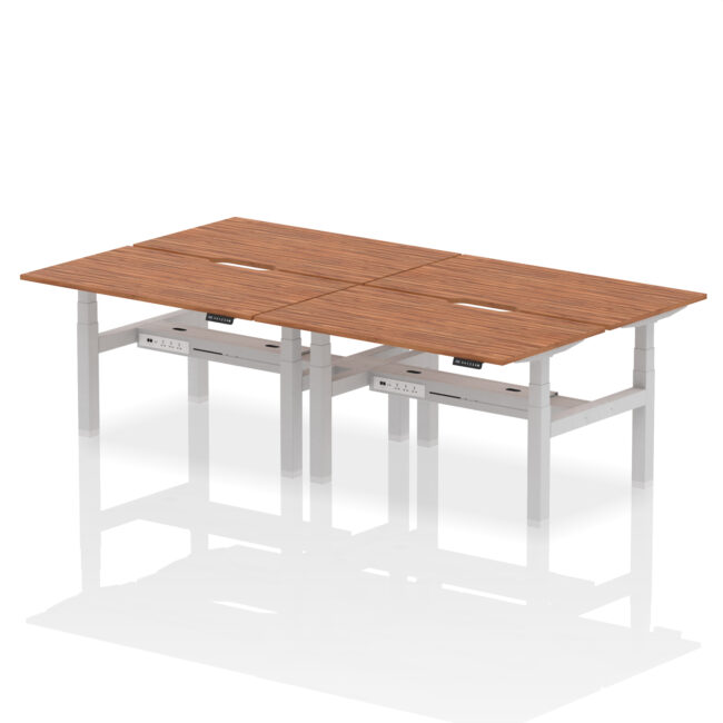 Air Back-to-Back Scalloped Edge Height Adjustable Bench Desk - 4 Person - Image 32