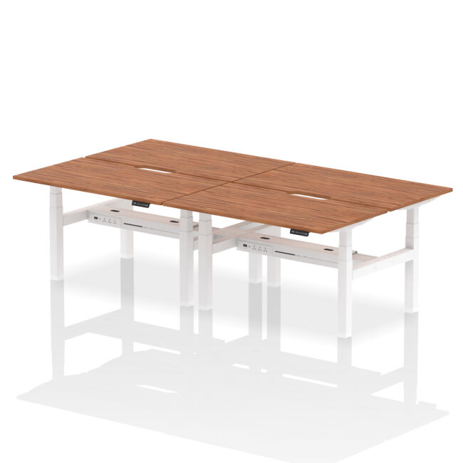 Air Back-to-Back Scalloped Edge Height Adjustable Bench Desk - 4 Person - Image 33