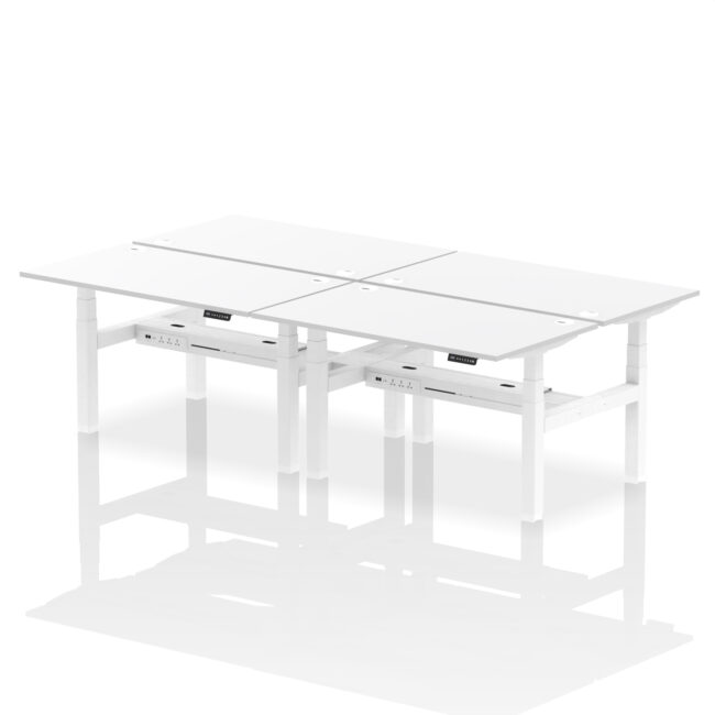 Air Back-to-Back Height Adjustable Bench Desk - 4 Person - Image 42