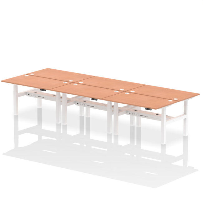 Air Back-to-Back Height Adjustable Bench Desk - 6 Person - Image 24