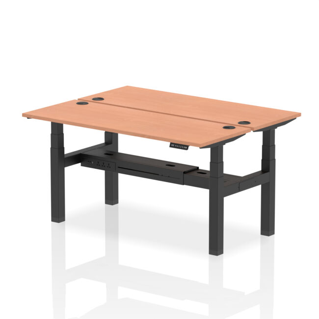 Air Back-to-Back Slimline Height Adjustable Bench Desk - 2 Person - Image 43