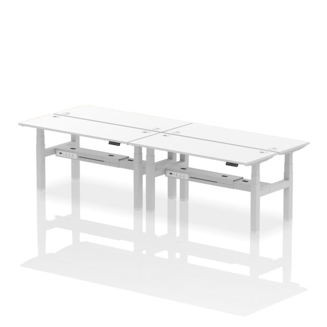 Air Back-to-Back Slimline Height Adjustable Bench Desk - 4 Person - Image 62