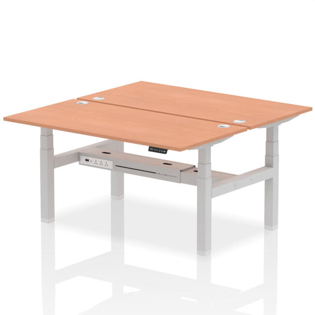 Air Back-to-Back Height Adjustable Bench Desk - 2 Person - Image 44