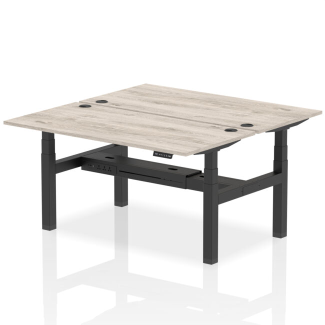 Air Back-to-Back Height Adjustable Bench Desk - 2 Person - Image 49