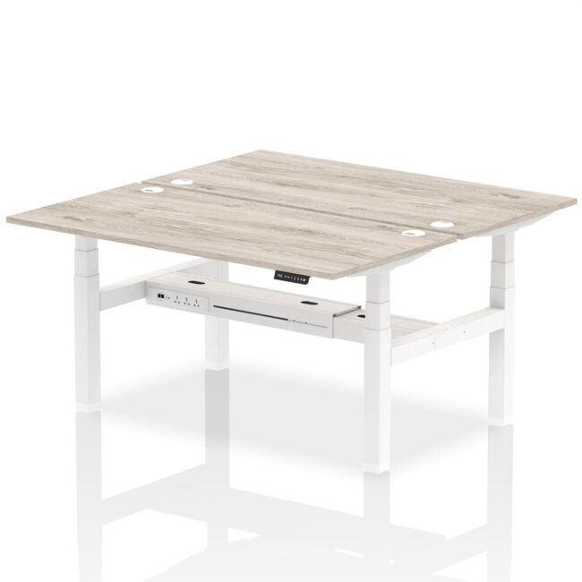 Air Back-to-Back Height Adjustable Bench Desk - 2 Person - Image 51