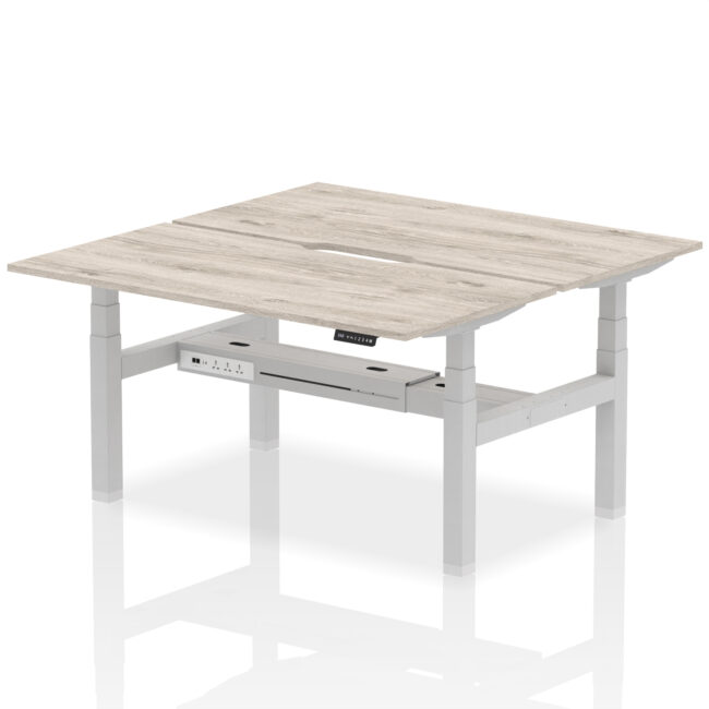 Air Back-to-Back Scalloped Edge Height Adjustable Bench Desk - 2 Person - Image 41