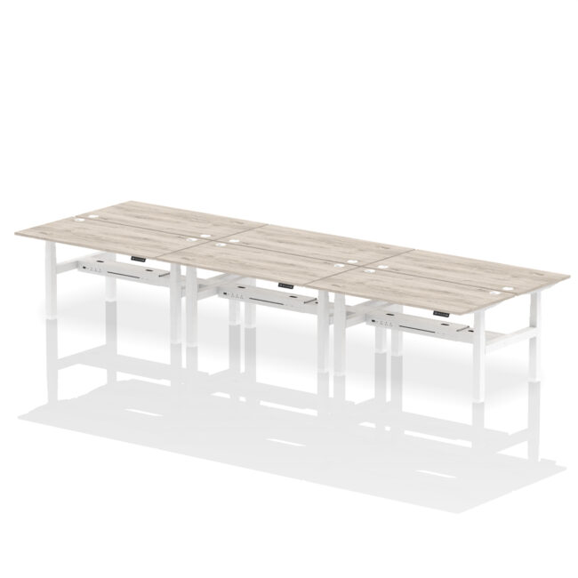 Air Back-to-Back Height Adjustable Bench Desk - 6 Person - Image 51