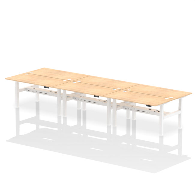 Air Back-to-Back Height Adjustable Bench Desk - 6 Person - Image 54