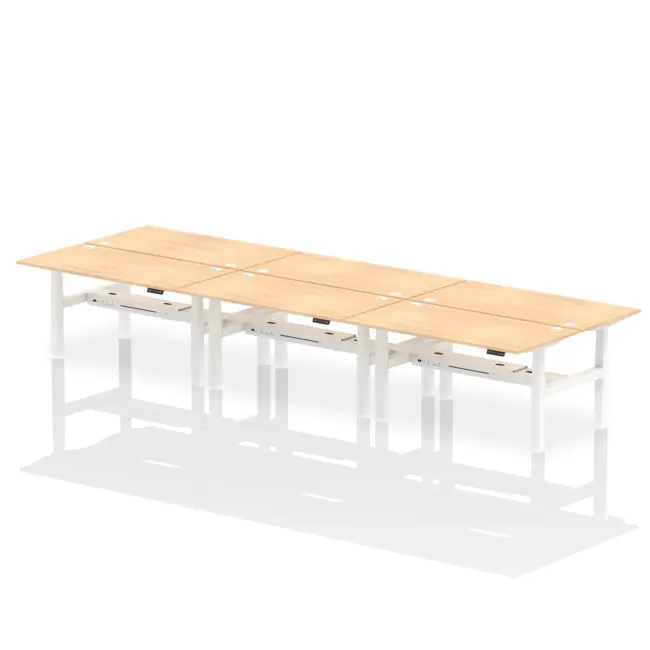 Air Back-to-Back Height Adjustable Bench Desk - 6 Person - Image 54