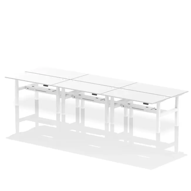 Air Back-to-Back Height Adjustable Bench Desk - 6 Person - Image 63