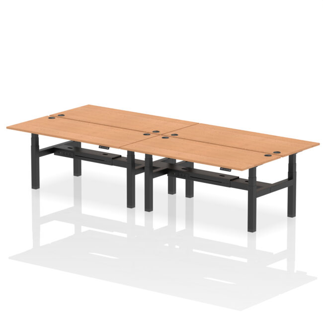 Air Back-to-Back Height Adjustable Bench Desk - 4 Person - Image 76