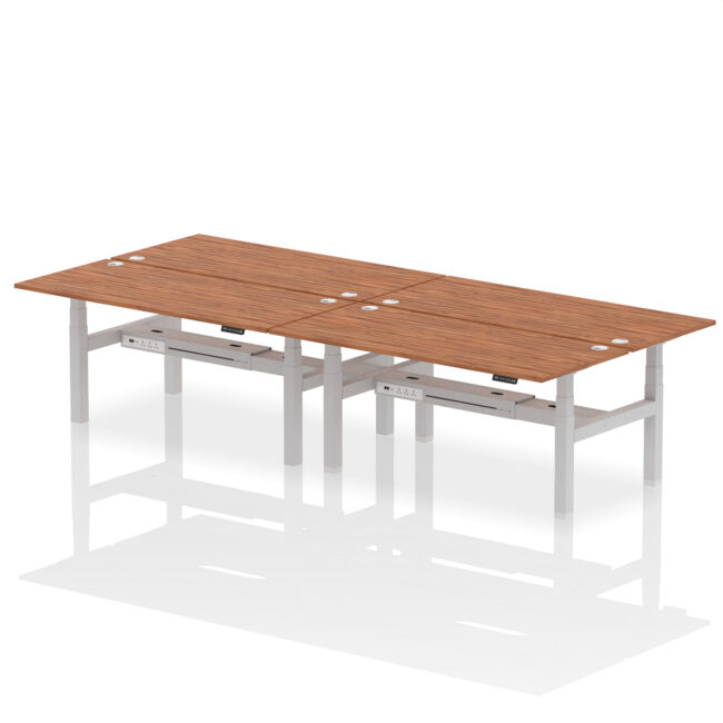 Air Back-to-Back Height Adjustable Bench Desk - 4 Person - Image 80