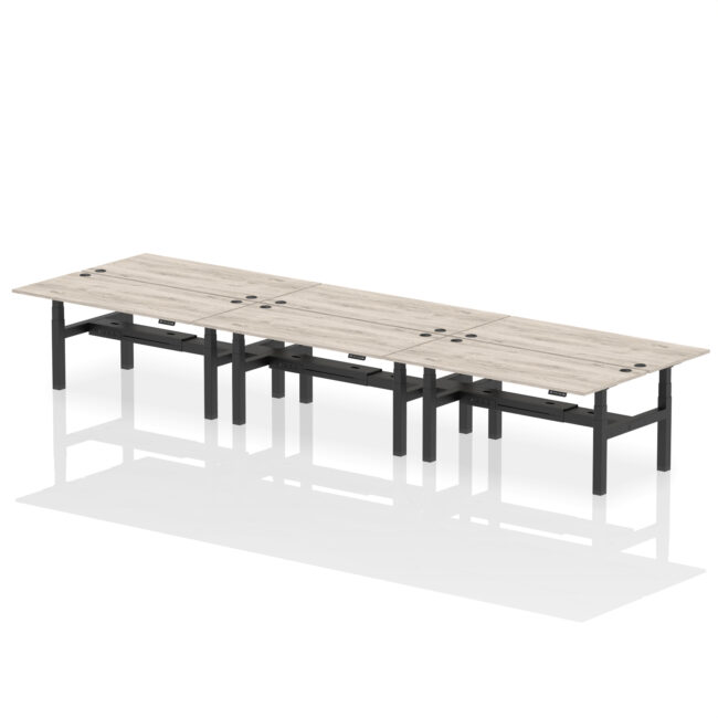 Air Back-to-Back Height Adjustable Bench Desk - 6 Person - Image 70