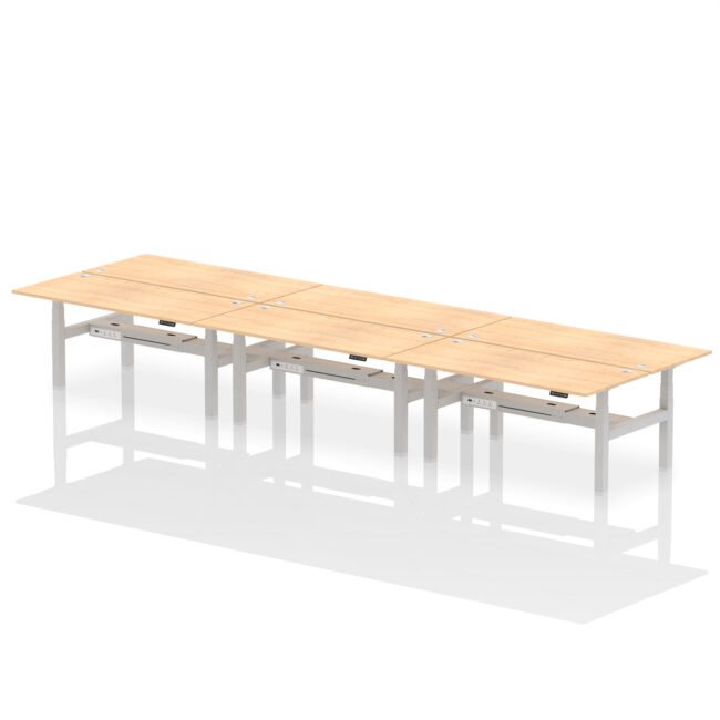 Air Back-to-Back Height Adjustable Bench Desk - 6 Person - Image 74