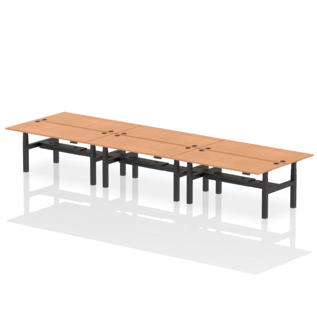Air Back-to-Back Height Adjustable Bench Desk - 6 Person - Image 76