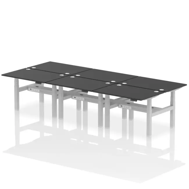 Air Back-to-Back Height Adjustable Bench Desk - 6 Person - Image 5