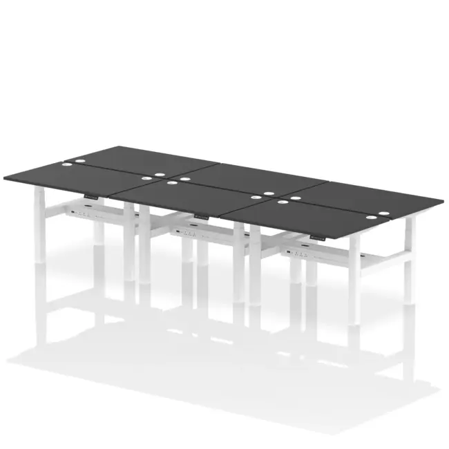 Air Back-to-Back Height Adjustable Bench Desk - 6 Person - Image 6