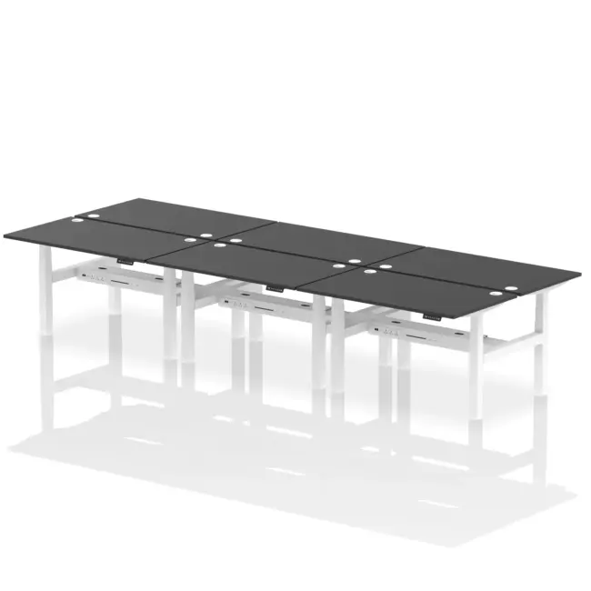 Air Back-to-Back Height Adjustable Bench Desk - 6 Person - Image 27