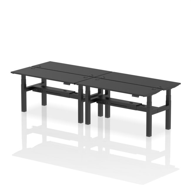 Air Back-to-Back Slimline Height Adjustable Bench Desk - 4 Person - Image 46