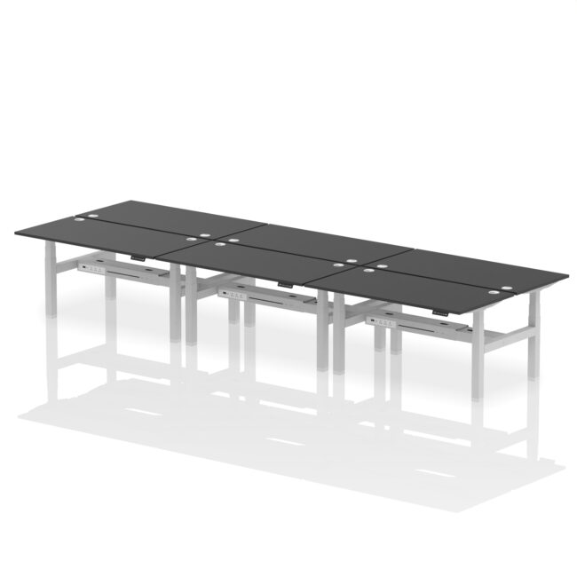 Air Back-to-Back Height Adjustable Bench Desk - 6 Person - Image 47