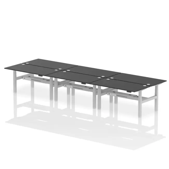 Air Back-to-Back Height Adjustable Bench Desk - 6 Person - Image 47