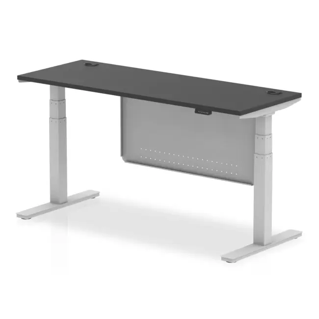 Air Height Adjustable Slimline Desk With Cable Ports With Steel Modesty Panel - Image 332