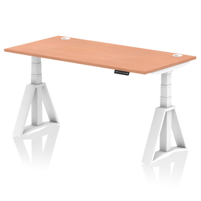 Air Height Adjustable Desk With Cable Ports With Piste Foot - Image 23