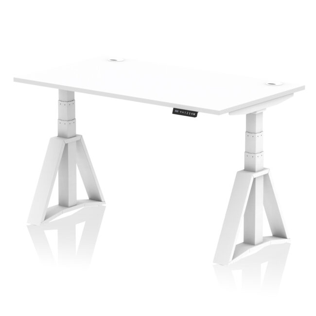 Air Height Adjustable Desk With Cable Ports With Piste Foot - Image 30