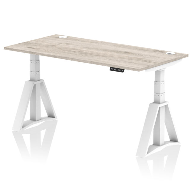 Air Height Adjustable Desk With Cable Ports With Piste Foot - Image 46