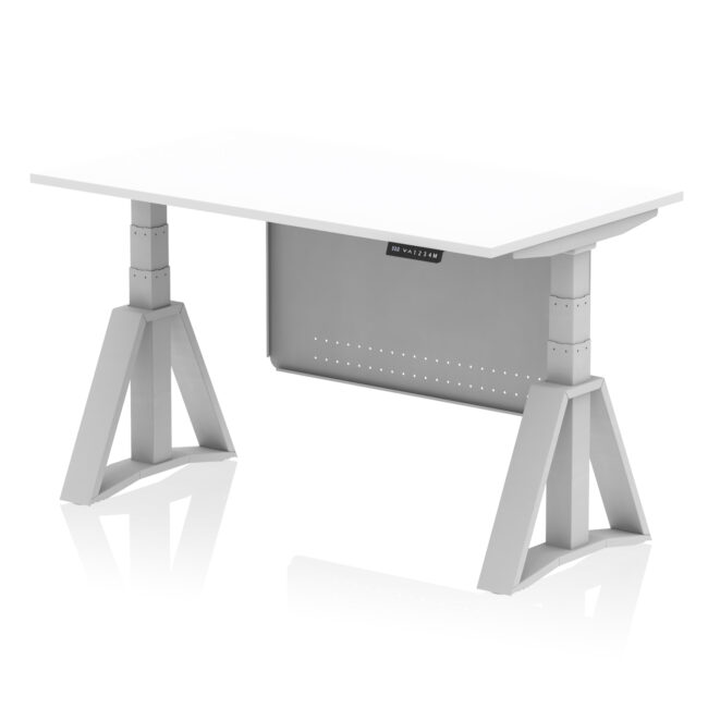 Air Height Adjustable Desk without Cable Ports With Steel Modesty Panel With Piste Foot - Image 10