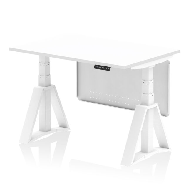 Air Height Adjustable Desk without Cable Ports With Steel Modesty Panel With Piste Foot - Image 29