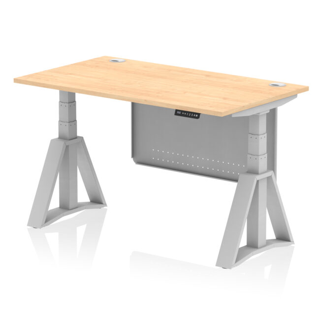 Air Height Adjustable Desk With Cable Ports With Steel Modesty Panel With Piste Foot - Image 14