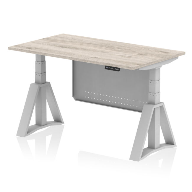 Air Height Adjustable Desk without Cable Ports With Steel Modesty Panel With Piste Foot - Image 43