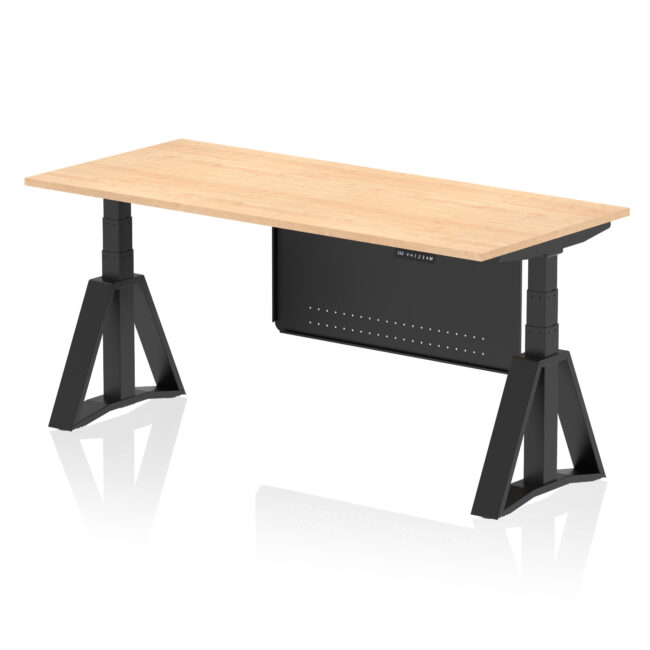 Air Height Adjustable Desk without Cable Ports With Steel Modesty Panel With Piste Foot - Image 64