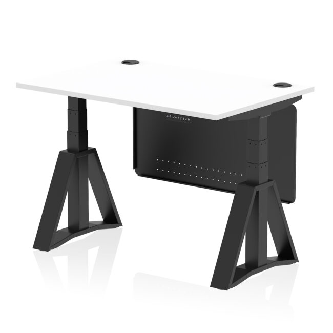 Air Height Adjustable Desk With Cable Ports With Steel Modesty Panel With Piste Foot - Image 57