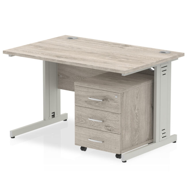 Impulse 1200mm Cable Managed Straight Desk With Mobile Pedestal - Image 6