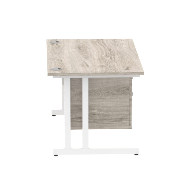 Impulse 1400mm Cantilever Straight Desk With Single Fixed Pedestal - Image 14