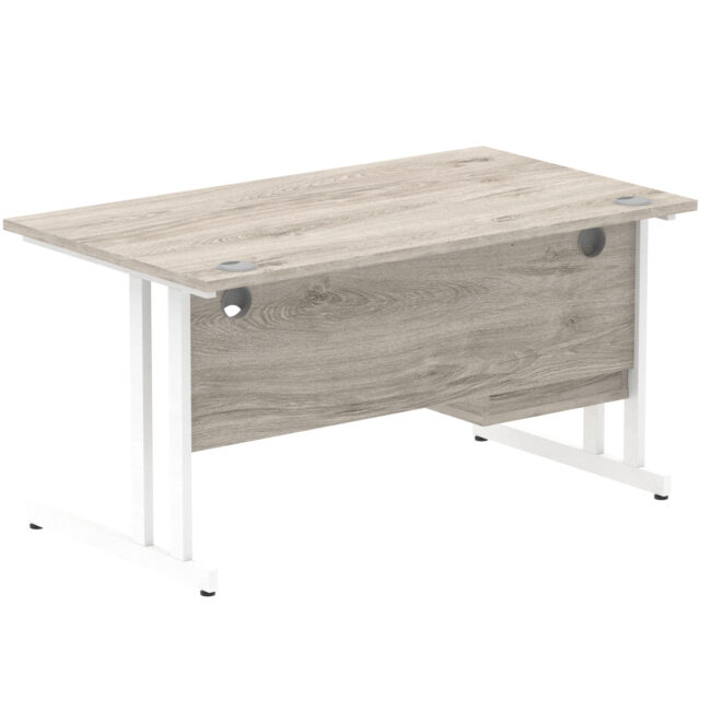 Impulse 1400mm Cantilever Straight Desk With Single Fixed Pedestal - Image 17