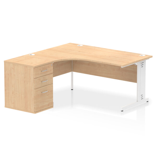 Impulse 1600mm Cable Managed Left Crescent Desk Workstation - Image 15