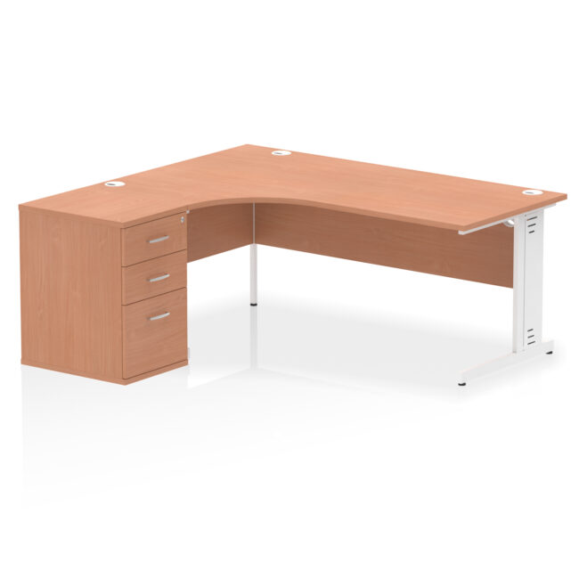 Impulse 1800mm Cable Managed Left Crescent Desk Workstation - Image 3